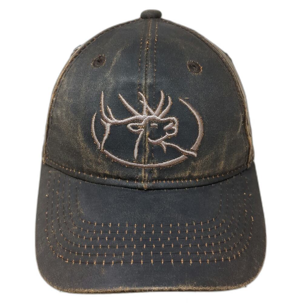 RMEF Snapback Brown One Size Distressed Elk Hunting Conservation Logo Hat